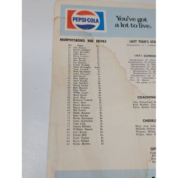 Murphysboro Red Devils Carbondale Terriers 1971 High School Football Program VTG - Picture 5 of 6